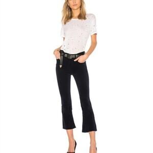 C&H Citizens of Humanity Drew Crop Flare Pants Black Velvet Size 29 Preppy